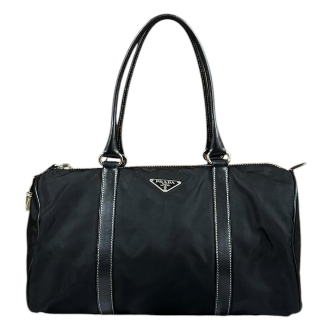 Prada Mini Boston Bag Handbag Nylon BL0175 Black Women's PRADA: --- Catalog ---Category: SizeSize (HxWxD): 17cm x 32cm x 15cm / 6.69'' x 12.59'' x 5.9''Category: DesignType: Boston bag, HandbagColor: BlackGender: WomenMaterial: Nylon Category: GeneralMPN: BL0175Br