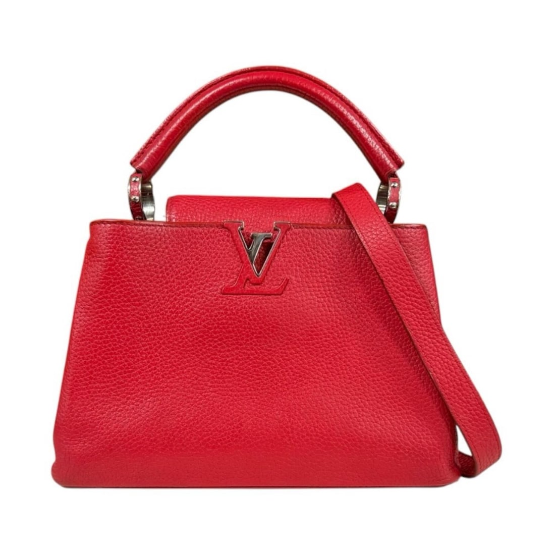 Louis Vuitton Capucines BB LV Taurillon Leather Shoulder Bag Handbag M94754 Red Women's LOUIS: --- Catalog ---Category: SizeSize (HxWxD): 17cm x 27cm x 9cm / 6.69'' x 10.62'' x 3.54''Category: DesignType: Handbag, Shoulder bagColor: Red color, RubyGender: WomenMaterial: Leather Leather/Fur Type