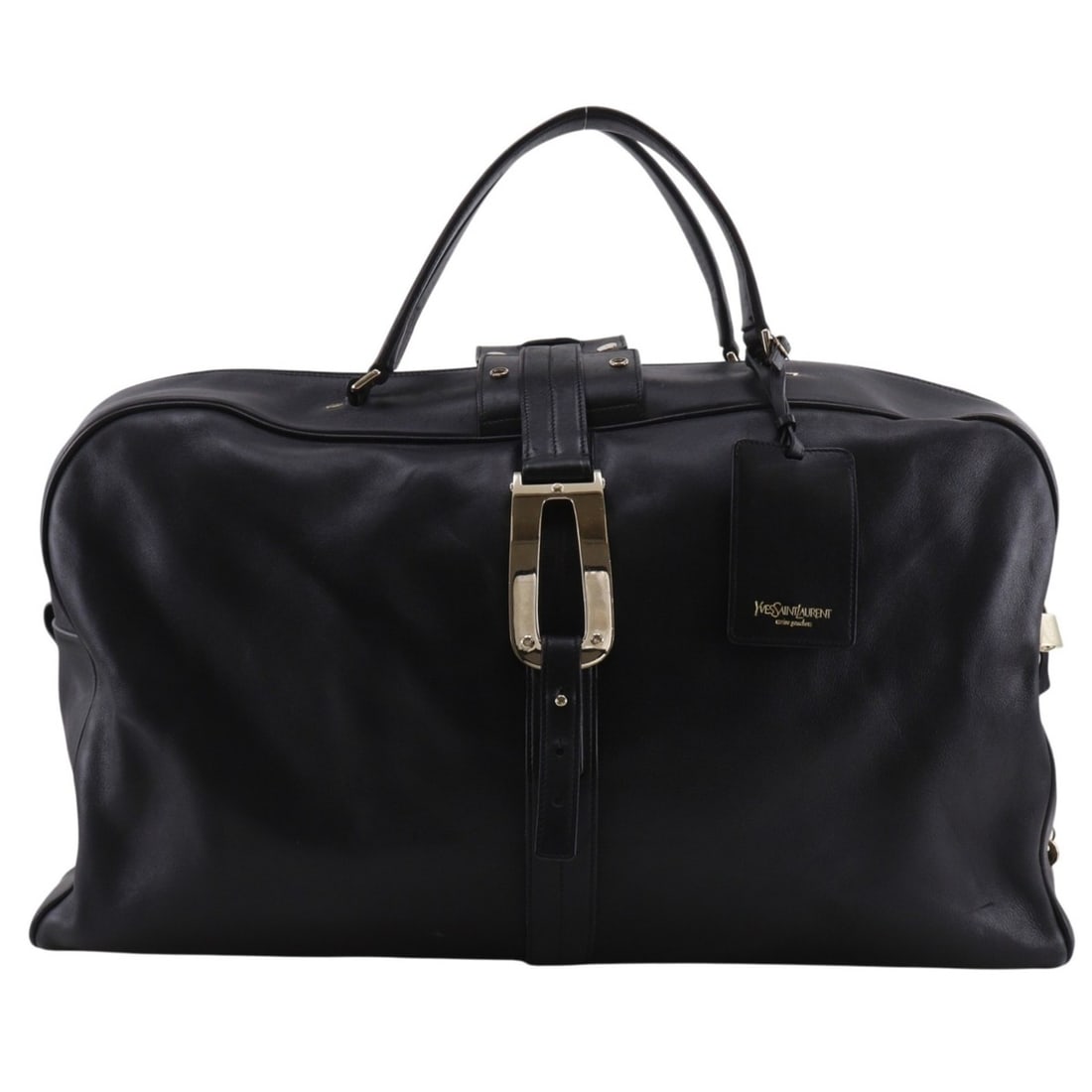 Yves Saint Laurent Boston bag, leather, black, A4 size, double zipper, unisex.: --- Catalog ---Category: SizeSize (HxWxD): 33cm x 56cm x 19cm / 12.99'' x 22.04'' x 7.48''Category: DesignType: Boston bagColor: BlackGender: Women,MenMaterial: Leather Category: GeneralBrand: Yves Sa