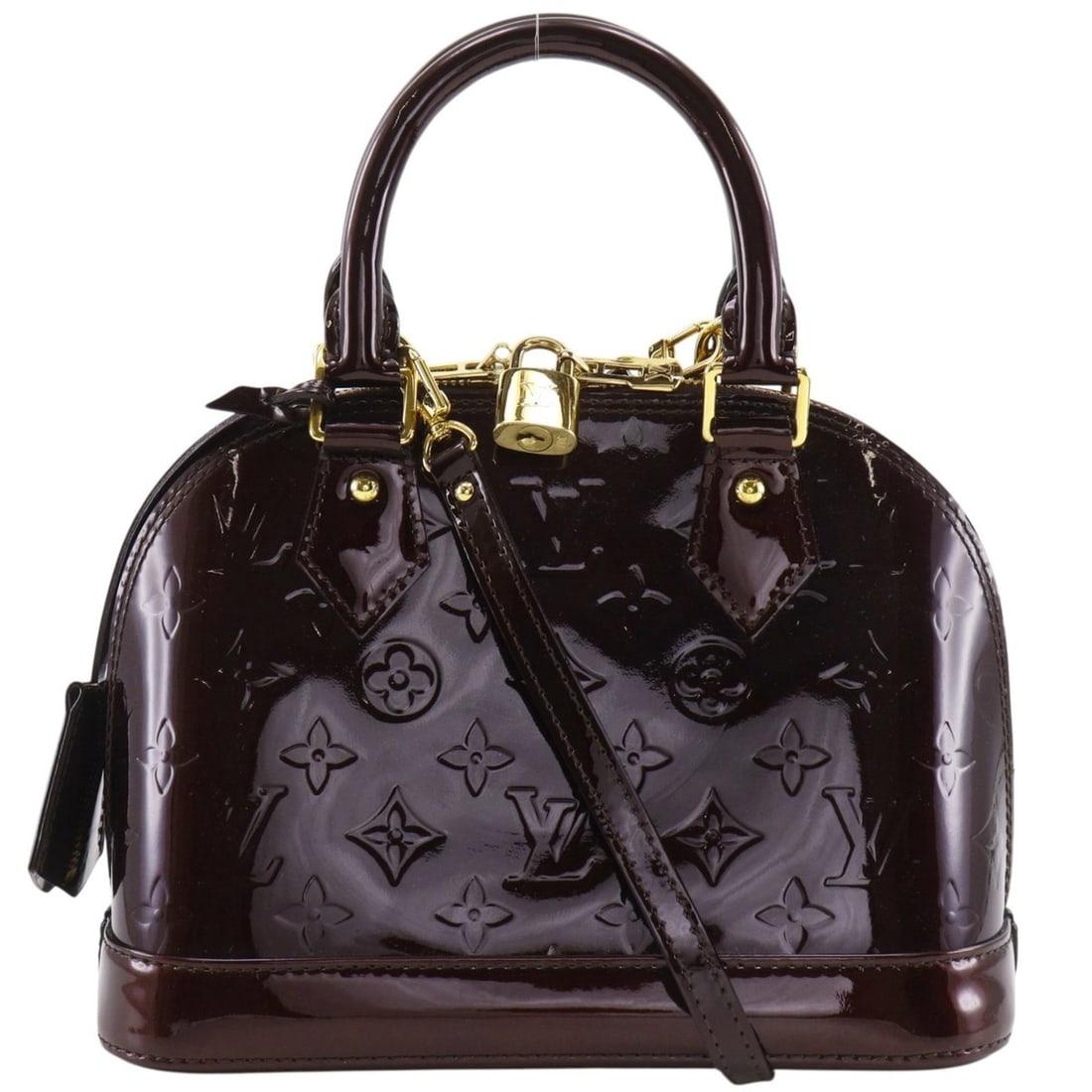 Louis Vuitton Alma BB Handbag, 2-Way Shoulder Bag, M91678, Monogram Vernis, Alamante, 2012 Model,: --- Catalog ---Category: SizeSize (HxWxD): 17cm x 23cm x 11cm / 6.69'' x 9.05'' x 4.33''Category: DesignType: HandbagColor: Amarante, Red colorGender: WomenMaterial: Monogram Vernis Category: GeneralM