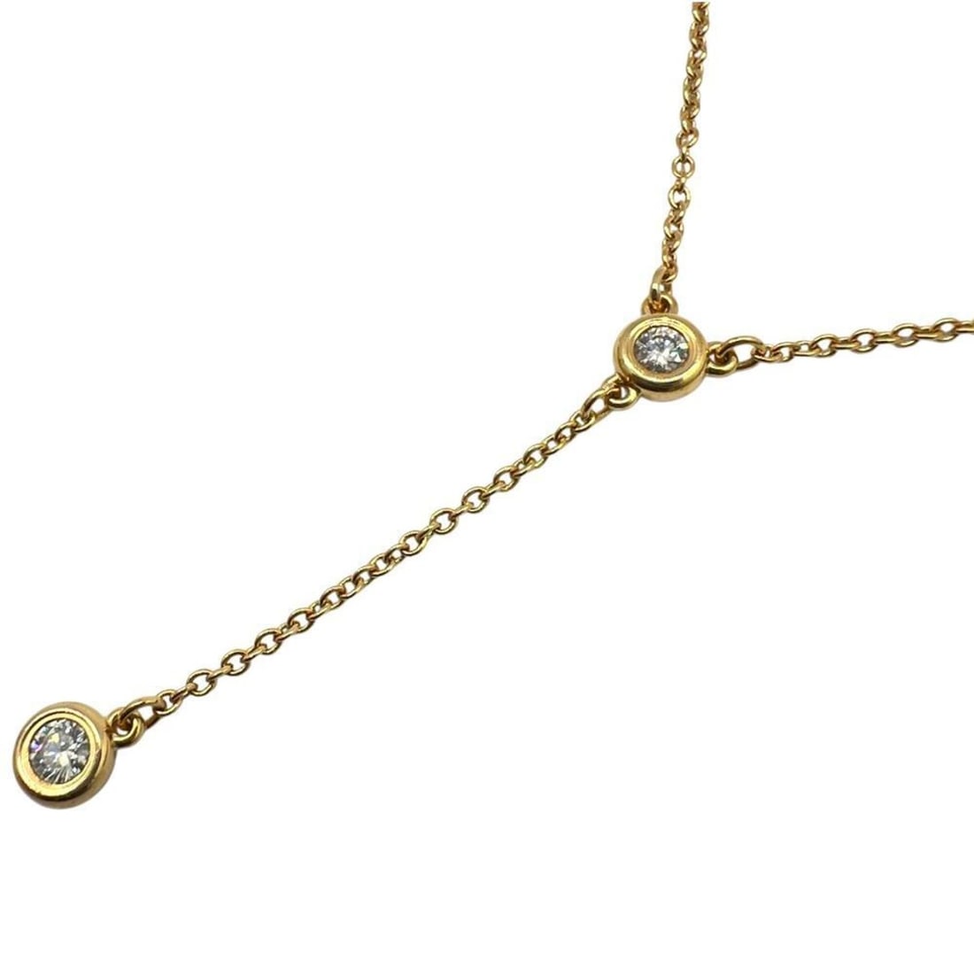 Tiffany & Co. By the Yard Drop Necklace 18K Rose Gold 2 Diamonds Women's: --- Catalog ---Category: SizeNeck Circumference: 40 cm / 15.74''Category: DesignColor: Pink goldStone: DiamondGender: WomenMaterial: Pink gold (18K)Necklace Type: NecklaceCategory: GeneralBrand: Tiffa