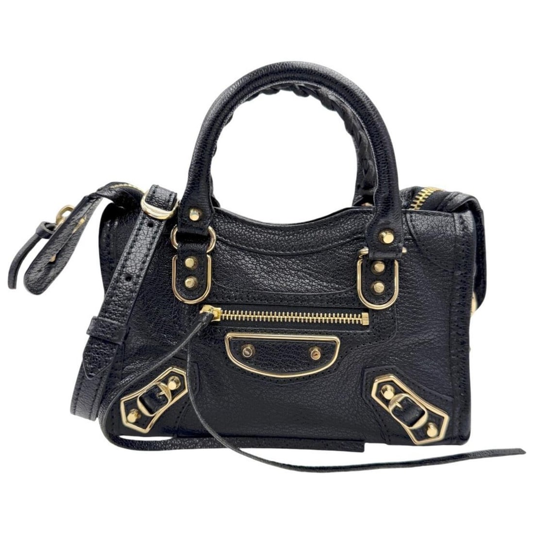 BALENCIAGA Classic Mini City Leather Black 453293 Handbag Shoulder Bag for Women and Men: --- Catalog ---Category: SizeSize (HxWxD): 11.5cm x 18cm x 6cm / 4.52'' x 7.08'' x 2.36''Category: DesignType: Handbag, Shoulder bagColor: BlackGender: Men,WomenMaterial: Leather Category: GeneralBran