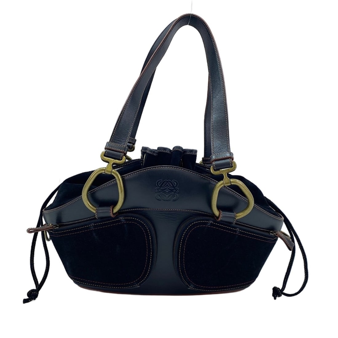 Loewe Anagram Shoulder Bag, Black: --- Catalog ---Category: SizeSize (HxWxD): 35cm x 27.5cm x 12cm / 13.77'' x 10.82'' x 4.72''Category: DesignType: Shoulder bagColor: BlackGender: WomenCategory: GeneralBrand: LoeweCountry of Origin: S