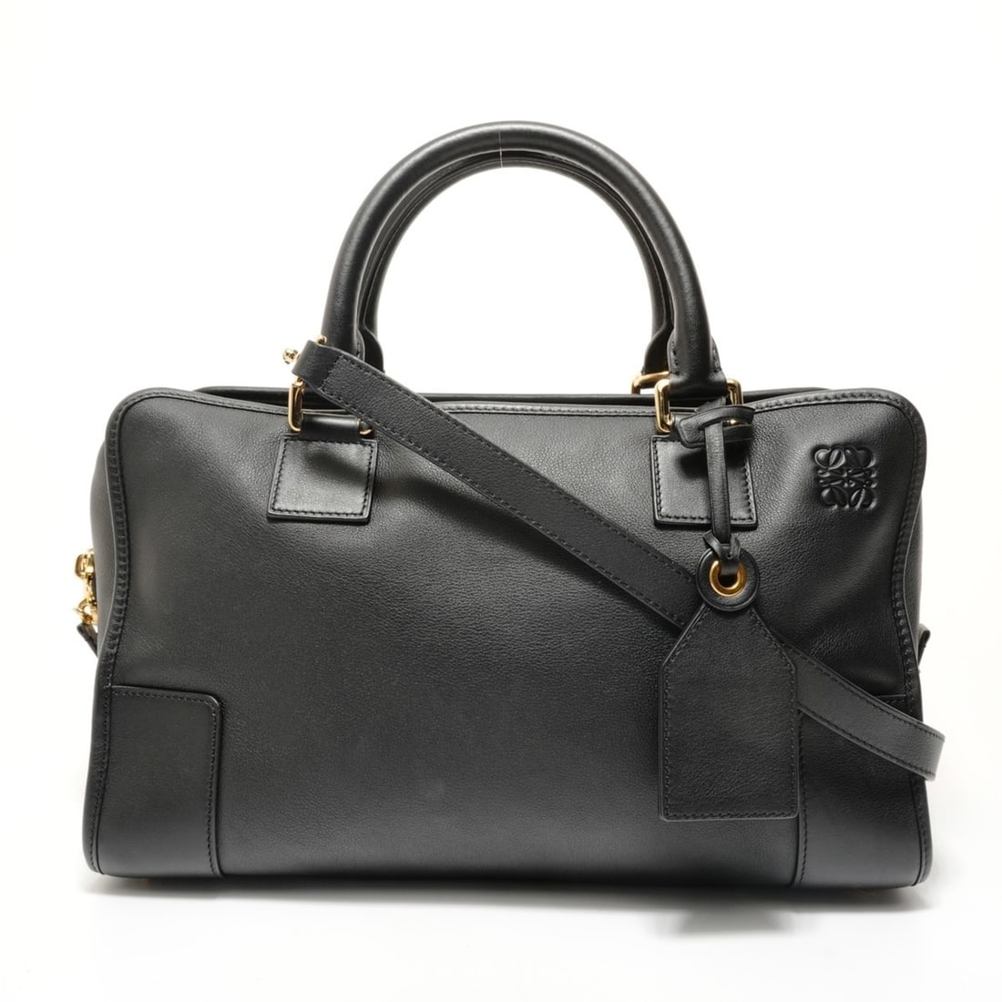 Loewe Amazona 36 2-Way Leather Handbag, Black: --- Catalog ---Category: SizeSize (HxWxD): 22cm x 36cm x 14cm / 8.66'' x 14.17'' x 5.51''Category: DesignType: HandbagColor: BlackGender: WomenCategory: GeneralBrand: LoeweCountry of Origin: Spain--- 