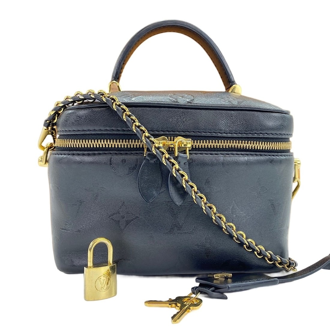 Louis Vuitton Monogram Ink Vanity PM Handbag, Black: --- Catalog ---Category: SizeSize (HxWxD): 13cm x 19cm x 10cm / 5.11'' x 7.48'' x 3.93''Category: DesignType: HandbagColor: BlackGender: WomenCategory: GeneralBrand: Louis VuittonCountry of Origin: Fr