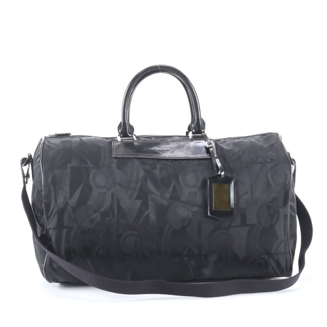 Excellent condition Salvatore Ferragamo leather and nylon 2-way Boston handbag/shoulder bag, black,: --- Catalog ---Category: SizeSize (HxWxD): 33cm x 48cm x 25cm / 12.99'' x 18.89'' x 9.84''Category: DesignType: HandbagColor: BlackGender: MenMaterial: Leather , Nylon Category: GeneralMPN: 246513Bran