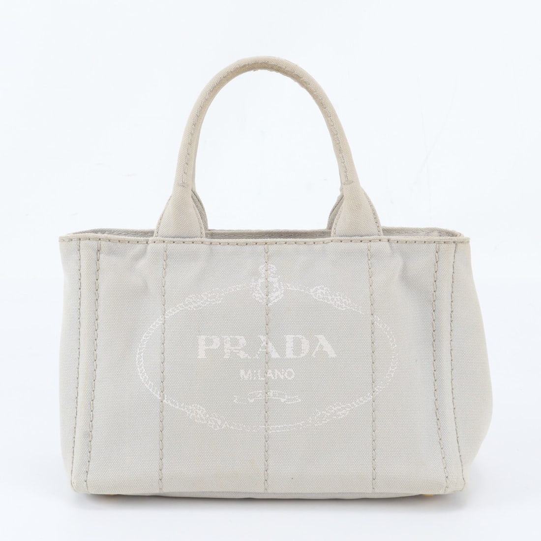 Prada Canapa Triangle Logo Tote Bag, Handbag, Shoulder Brand, Women's: --- Catalog ---Category: SizeSize (HxWxD): 19cm x 28cm x 15cm / 7.48'' x 11.02'' x 5.9''Category: DesignType: Handbag, Tote bagColor: GrayGender: WomenMaterial: Canapa Category: GeneralBrand: Prada---