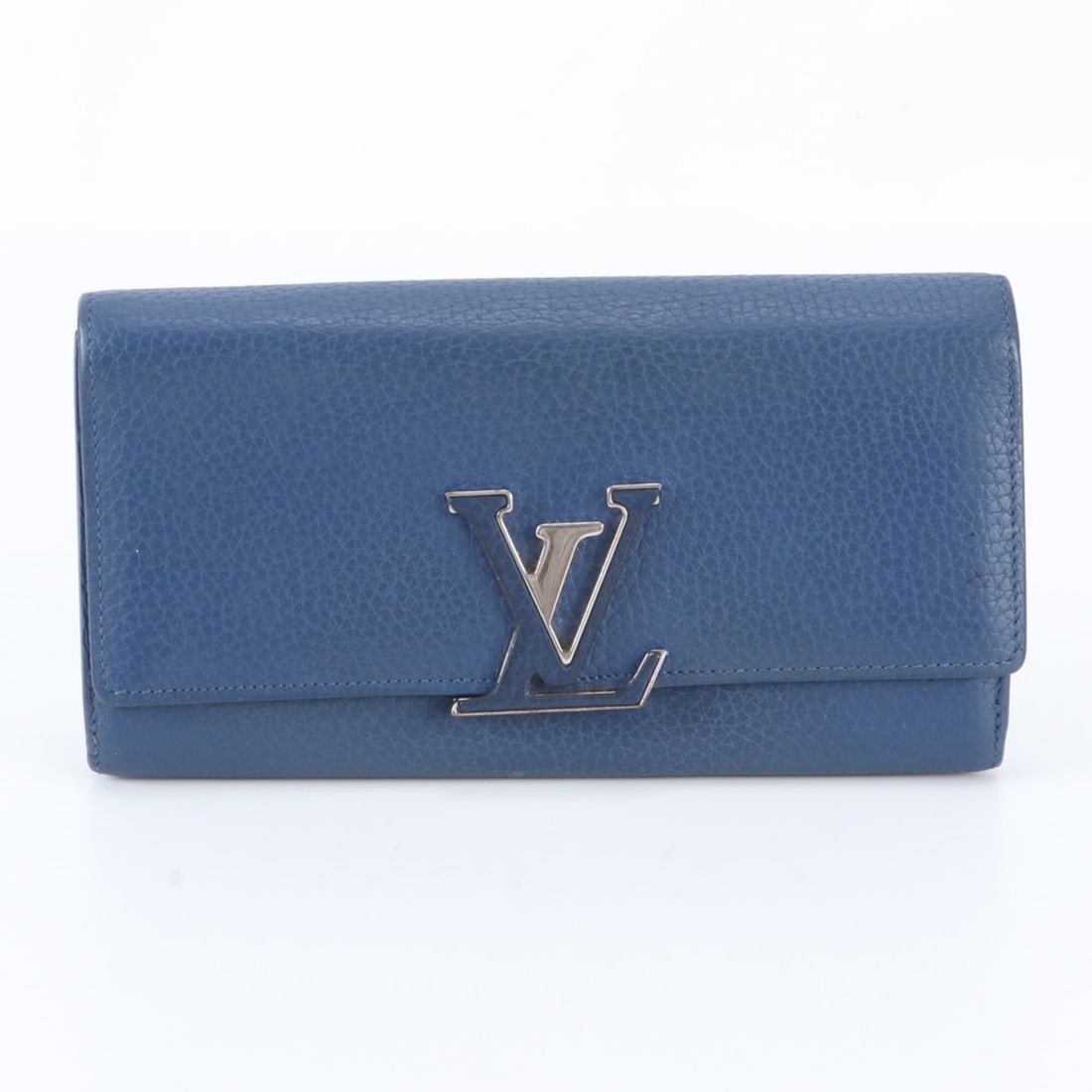 Mint condition Louis Vuitton Cuir Taurillon Leather Portefeuille Capucines M41970 Long Wallet for: --- Catalog ---Category: SizeSize (HxWxD): 11cm x 20cm x 2cm / 4.33'' x 7.87'' x 0.78''Category: DesignType: Coin purse/coin caseColor: Navy BlueGender: WomenMaterial: Leather Category: GeneralMPN: M4