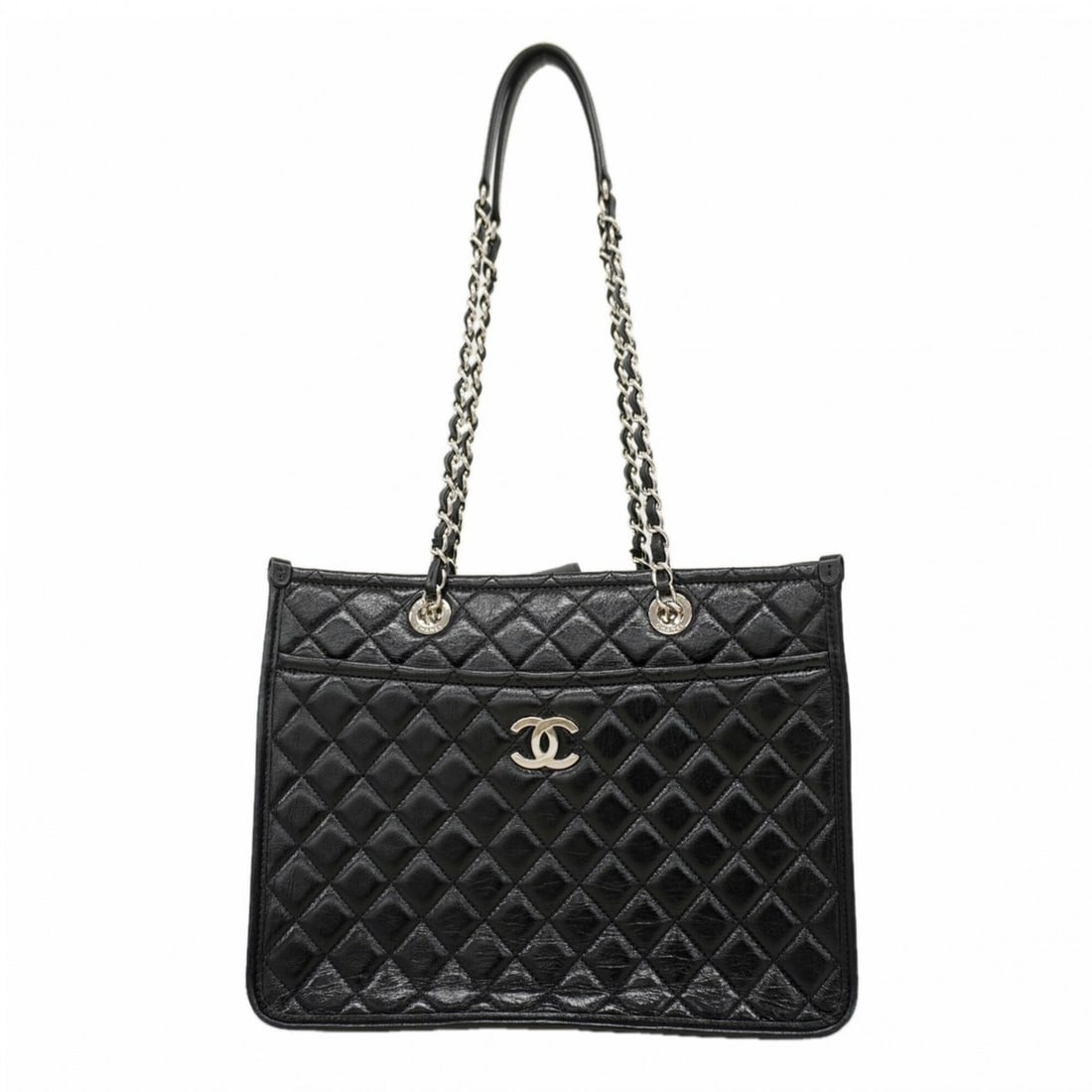 Chanel Matelassé Chain Tote Bag, Calfskin, Black, Women's, P3057340: --- Catalog ---Category: SizeSize (HxWxD): 22.5cm x 29.5cm x 11cm / 8.85'' x 11.61'' x 4.33''Category: DesignType: Tote bagColor: BlackGender: WomenMaterial: Leather Hardware Color: SilverLeather/Fur 
