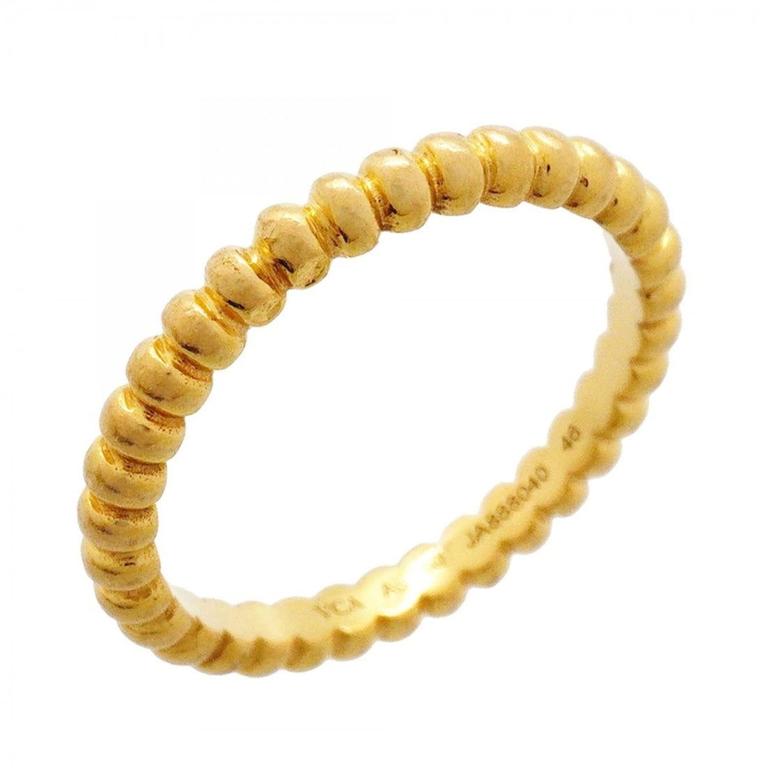 Van Cleef & Arpels Perlee Small Ring, 18K Yellow Gold, Size 46, Women's: --- Catalog ---Category: SizeUS Size: 3.5Brand Size: 46Category: DesignType: Band ringGender: WomenMaterial: Yellow gold (18K)Category: GeneralBrand: Van Cleef & Arpels--- Item List ---Section: Condit