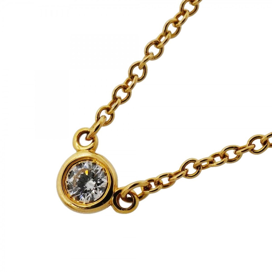 Tiffany & Co. By the Yard Necklace, 1PD (18K Yellow Gold) Diamond, Women's: --- Catalog ---Category: SizePendant Size: 3.6mm x 3.5mm / 0.14'' x 0.13''Neck Circumference: 41.5 cm / 16.33''Category: DesignStone: DiamondGender: WomenMaterial: Yellow gold (18K)Necklace Type: Neck
