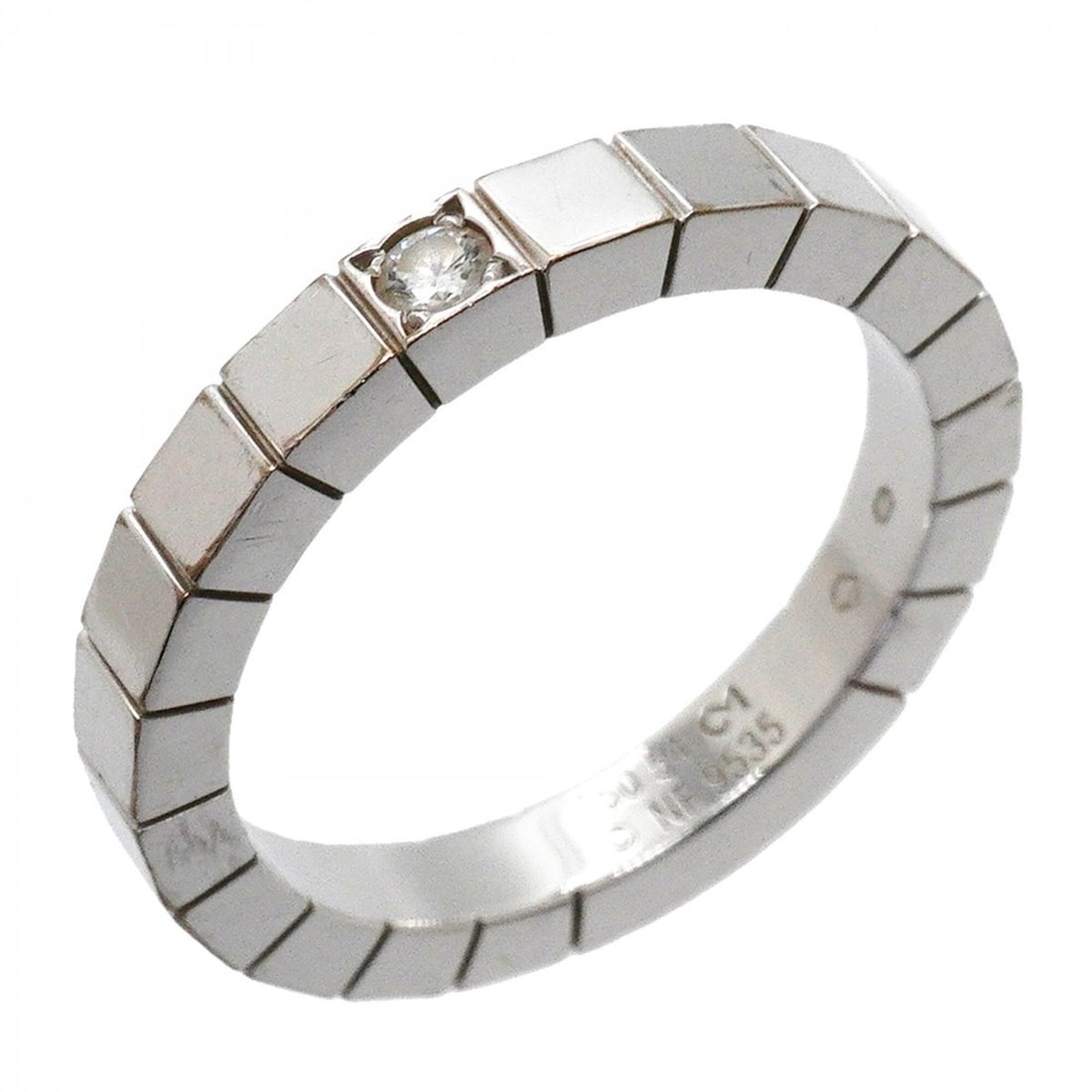 Cartier Lanieres Ring, 1PD, 18KWG White Gold, Diamond, Size #54, Ladies' Ring: --- Catalog ---Category: SizeUS Size: 7Brand Size: 54Category: DesignType: Band ringStone: DiamondGender: WomenMaterial: White gold (18K)Category: GeneralBrand: Cartier--- Item List ---Section: Condit