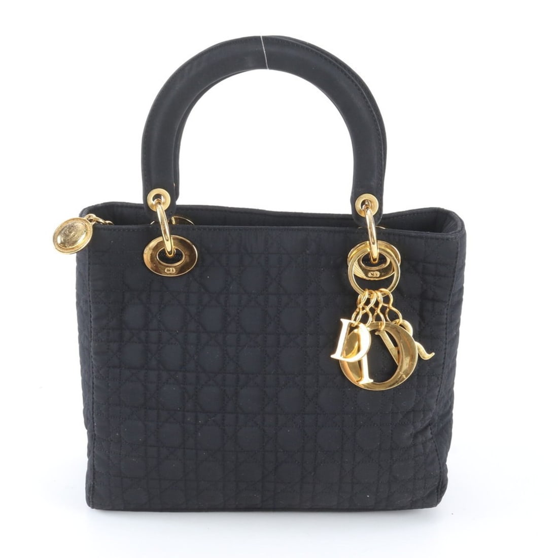 Excellent condition Christian Dior Cannage Lady leather handbag, black, brand name, women's.: --- Catalog ---Category: SizeSize (HxWxD): 19cm x 23cm x 10cm / 7.48'' x 9.05'' x 3.93''Category: DesignType: HandbagColor: BlackGender: WomenMaterial: Leather Category: GeneralBrand: Christian Dior--