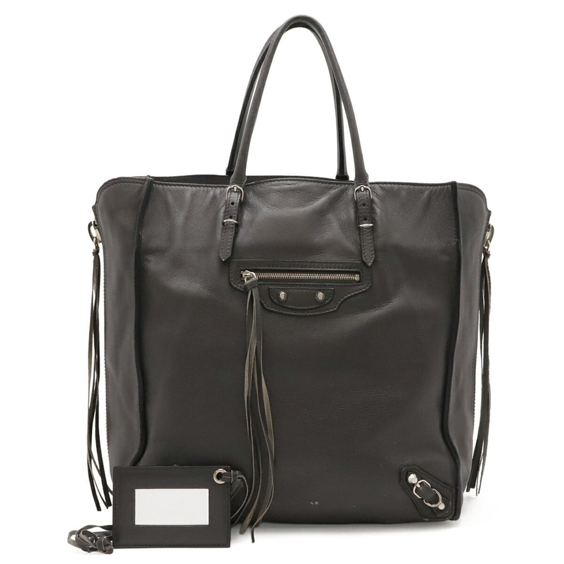 BALENCIAGA Paper A5 Zip-Around Tote Bag Handbag Leather Gray 357330: --- Catalog ---Category: SizeSize (HxWxD): 29cm x 28.8cm x 14cm / 11.41'' x 11.33'' x 5.51''Category: DesignType: Handbag, Tote bagColor: GrayGender: WomenMaterial: Leather Category: GeneralLine: Pape