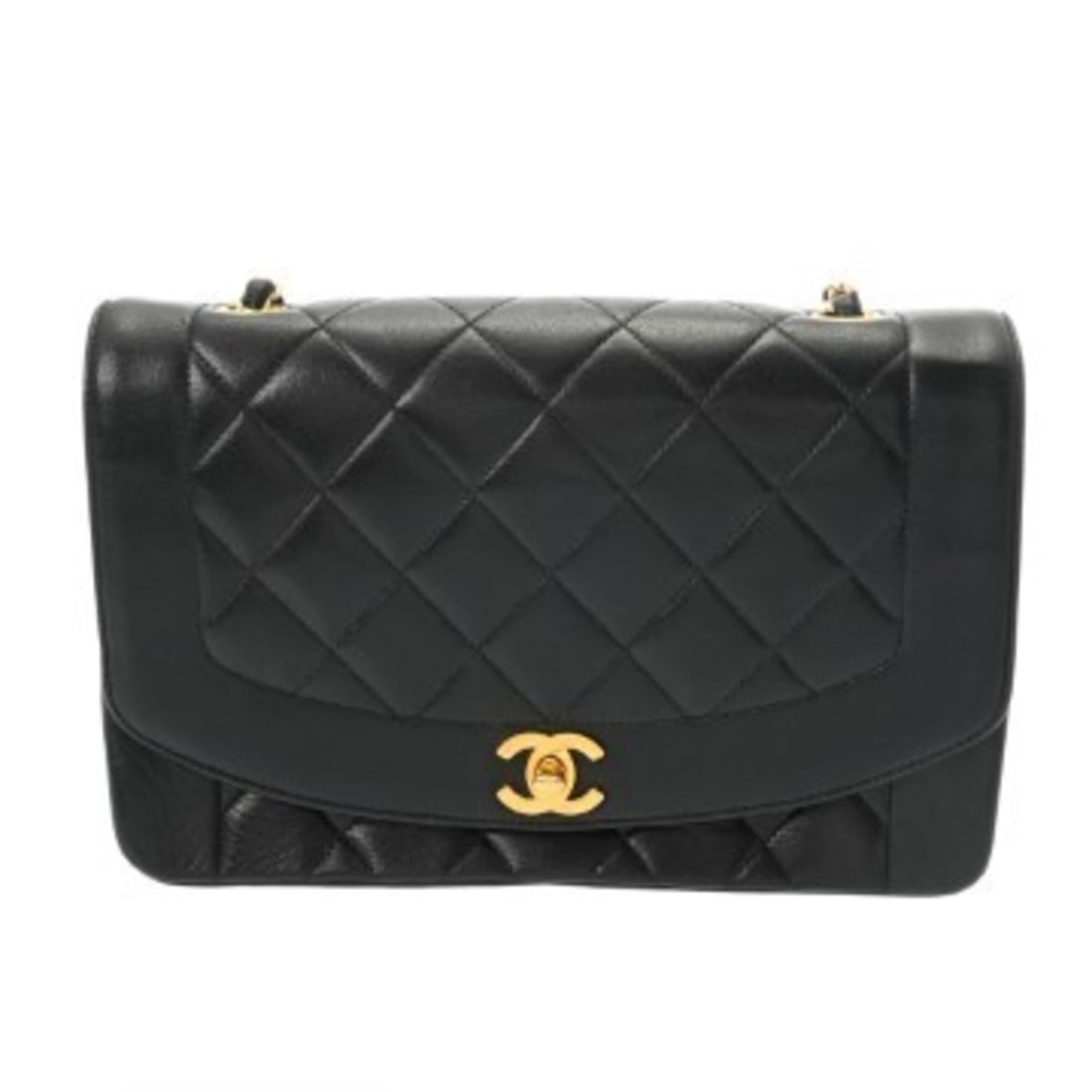 CHANEL Matelassé Diana 25cm Chain Shoulder Bag, Black, A01165, Women's Lambskin AB Rank, Used, (1 of 11)