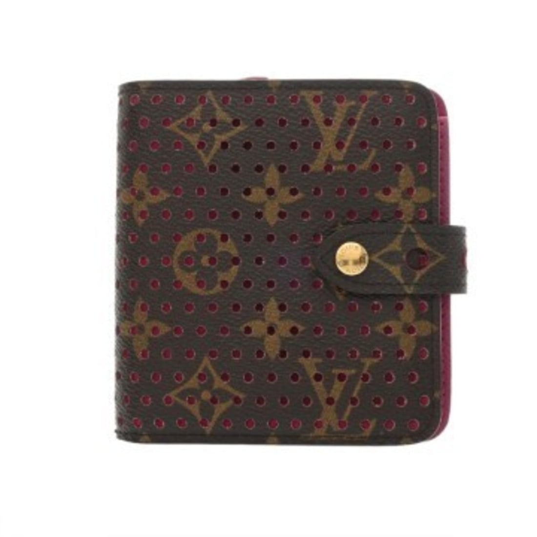 LOUIS VUITTON Louis Vuitton Monogram Perfo Compact Zip Fuchsia M95188 Women's Canvas Bi-fold Wallet: --- Catalog ---Category: SizeSize (HxWxD): 10cm x 11cm / 3.93'' x 4.33''Category: DesignType: Wallet (bi-fold)Color: FuchsiaGender: WomenMaterial: Monogram Category: GeneralMPN: M95188Brand: Louis Vui