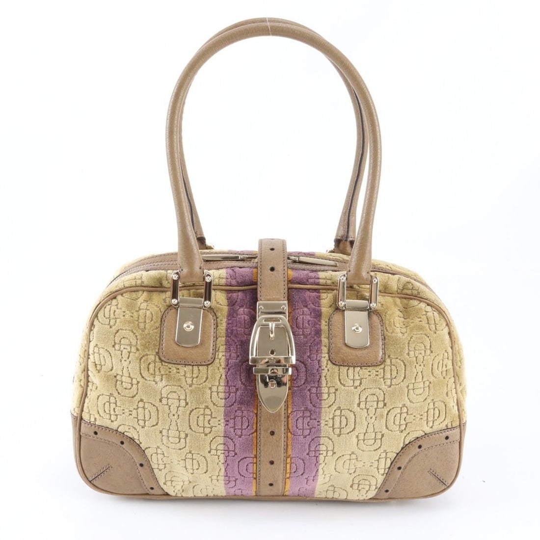 Excellent condition Gucci Horsebit pattern velvet leather shoulder bag/tote bag/handbag for women: --- Catalog ---Category: SizeSize (HxWxD): 20cm x 33cm x 10cm / 7.87'' x 12.99'' x 3.93''Strap Length: 50cm / 19.68''Category: DesignType: Handbag, Shoulder bagColor: BrownGender: WomenMaterial: Leath