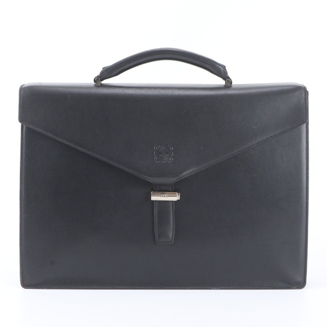 Excellent condition Loewe Anagram leather handbag briefcase tote bag, black, men's.: --- Catalog ---Category: SizeSize (HxWxD): 27cm x 38cm x 7cm / 10.62'' x 14.96'' x 2.75''Handle Length: 20cm / 7.87''Category: DesignType: Briefcase, HandbagColor: BlackGender: MenMaterial: Leather Ca