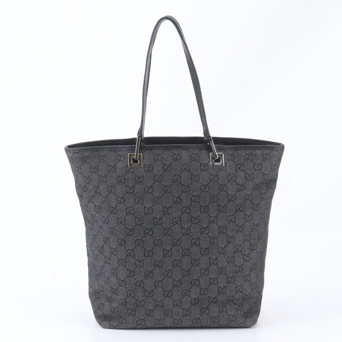 Excellent condition Gucci GG canvas 31243 leather tote bag, handbag, shoulder black, women's. (1 of 10)