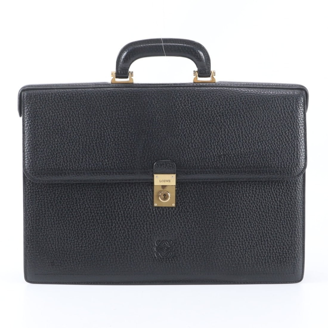 Mint condition Loewe Anagram leather handbag briefcase tote bag, black, men's.: --- Catalog ---Category: SizeSize (HxWxD): 30cm x 42cm x 10cm / 11.81'' x 16.53'' x 3.93''Handle Length: 22cm / 8.66''Category: DesignType: Briefcase, HandbagColor: BlackGender: MenMaterial: Leather C