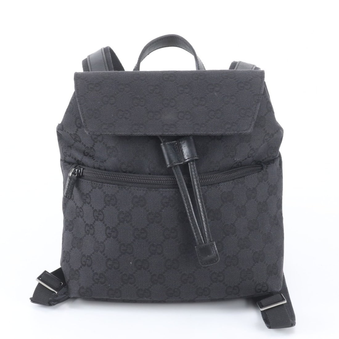 Excellent condition Gucci GG canvas 0030242 leather backpack/shoulder bag/handbag in black for: --- Catalog ---Category: SizeSize (HxWxD): 23cm x 22cm x 6cm / 9.05'' x 8.66'' x 2.36''Strap Length: 72cm / 28.34''Handle Length: 22cm / 8.66''Category: DesignType: Backpack, HandbagColor: BlackGender