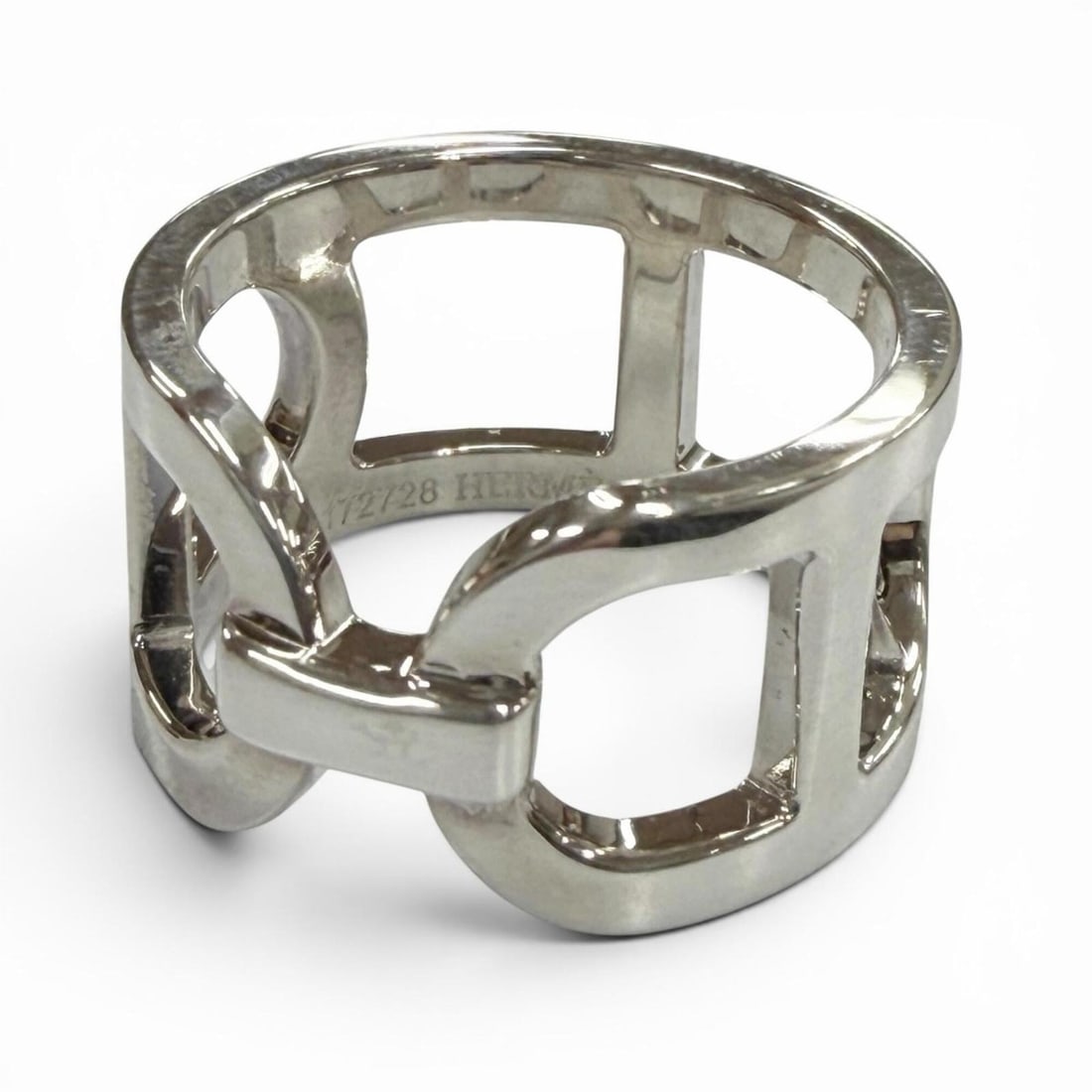 HERMES Everchaine d'Ancre AG925 Ring, 2023 Model, Silver, Size 50, Made in Italy, Weight 5.5g, (1 of 10)