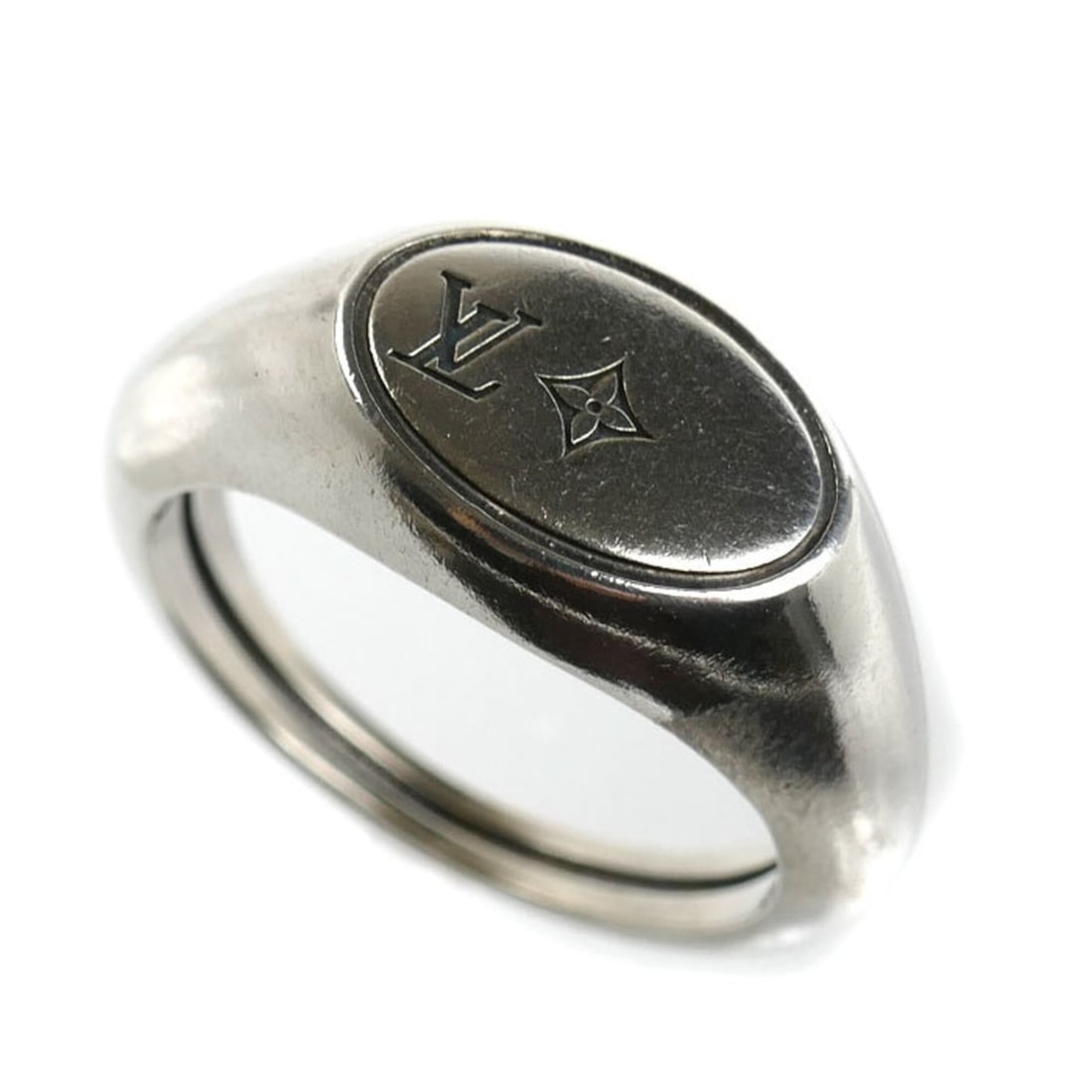 LOUIS VUITTON Louis Vuitton Sterling Silver 925 Ring LV Tailor M1151M 10.5g Men's (1 of 8)