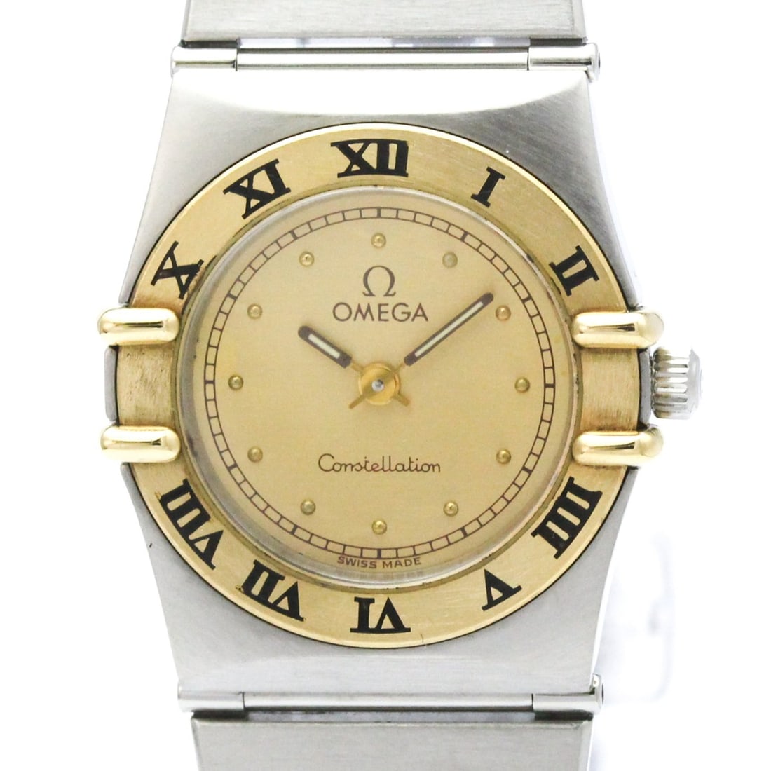 OMEGA Constellation 18K Gold Steel Ladies Watch 795.1080 Polished: --- Catalog ---Category: SizeCase Diameter: 22mm / 0.87''Category: DesignType: WristwatchStyle: Dress/FormalGender: WomenColor (Dial): GoldMaterial (Band): Stainless steelMaterial (Case): Stainless st