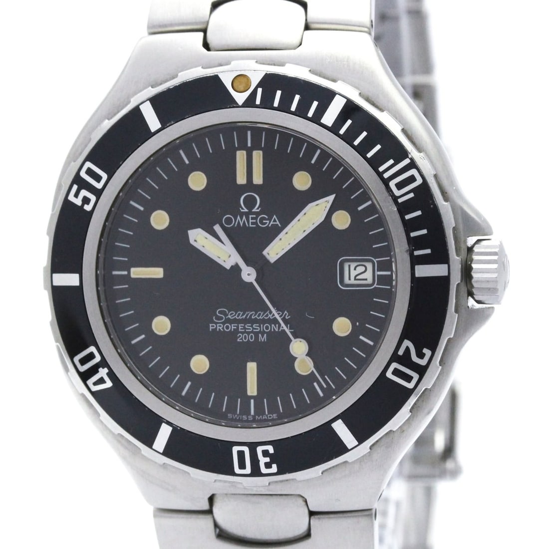 OMEGA Seamaster Professional 200M Large Size Steel Mens Watch Polished: --- Catalog ---Category: SizeCase Diameter: 36mm / 1.42''Category: DesignType: WristwatchStyle: SportGender: MenColor (Dial): BlackMaterial (Band): Stainless steelMaterial (Case): Stainless steelCateg