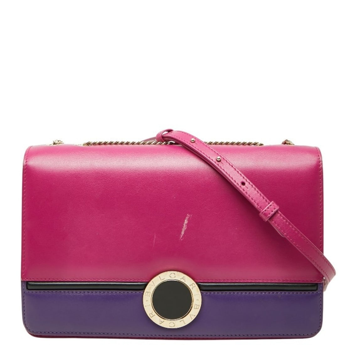 BVLGARI Chain Handbag Shoulder Bag Crossbody Pink Purple Leather Women's: --- Catalog ---Category: SizeSize (HxWxD): 16.5cm x 26cm x 6cm / 6.49'' x 10.23'' x 2.36''Category: DesignType: Handbag, Shoulder bagColor: Pink, PurpleGender: WomenMaterial: Leather Category: General