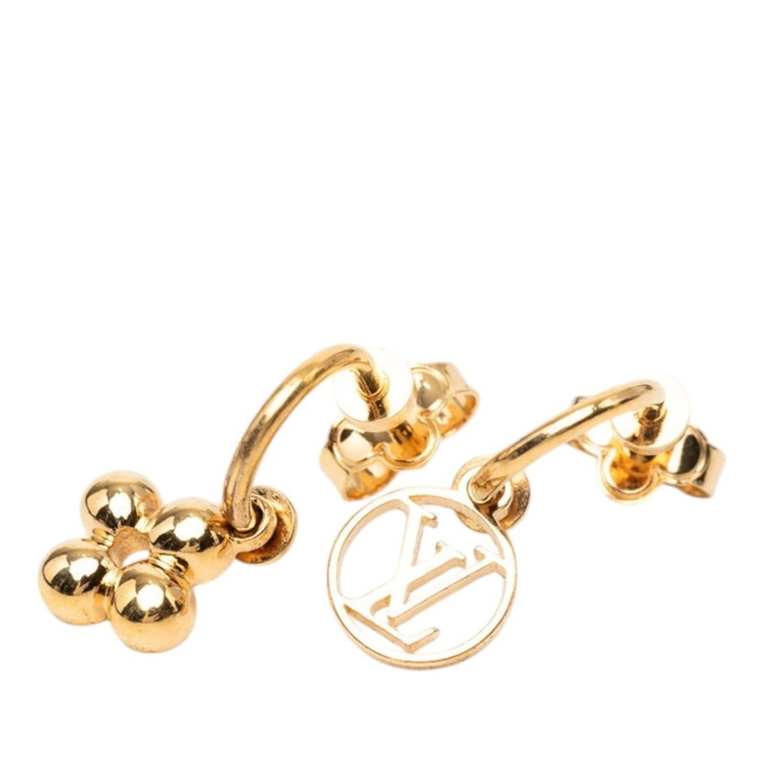 Louis Vuitton Boucles d'Oreilles Blooming Earrings M64859 Gold Plated Women's LOUIS VUITTON (1 of 9)