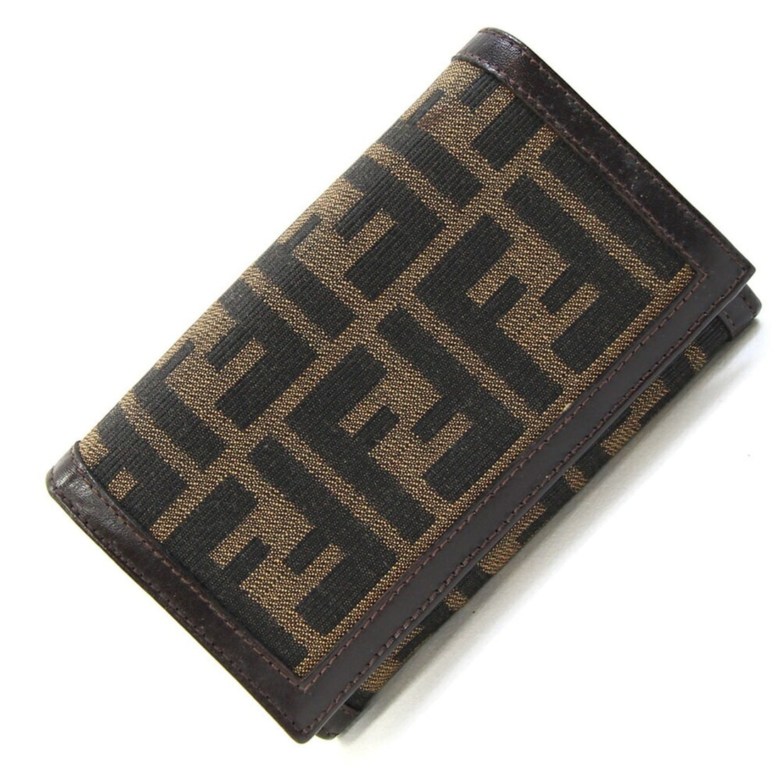 Fendi Bi-fold Wallet, Zucca Pattern, Brown Jacquard Canvas Leather, FF Old Model, Women's.: --- Catalog ---Category: SizeSize (HxWxD): 9.5cm x 14.5cm x 3cm / 3.74'' x 5.7'' x 1.18''Category: DesignType: Wallet (bi-fold)Color: BrownGender: WomenMaterial: Jacquard , Leather Category: GeneralLi