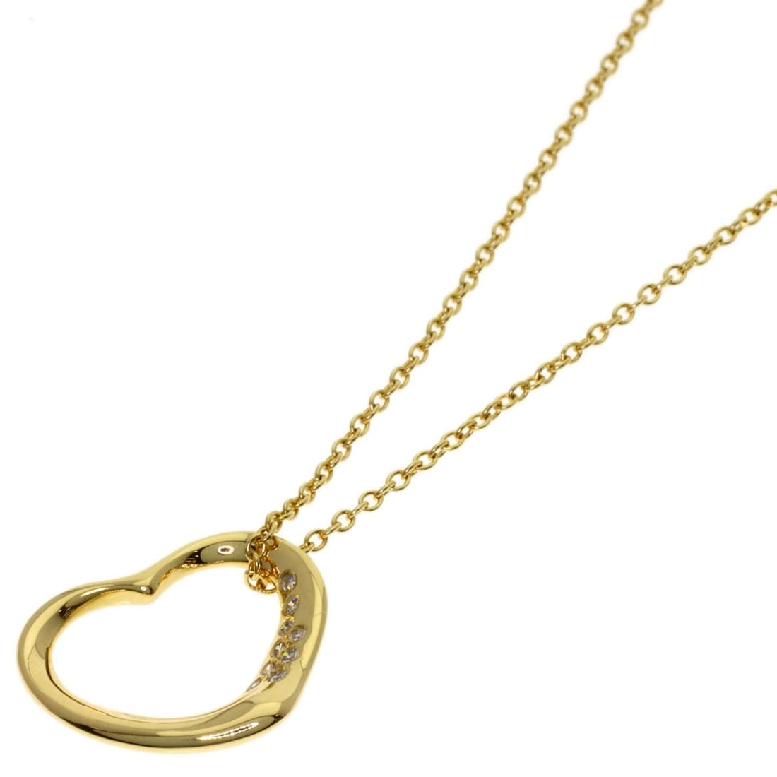 Tiffany & Co. Open Heart Diamond Necklace, 18K Yellow Gold, Women's.: --- Catalog ---Category: SizePendant Size: 12.4mm x 15.2mm / 0.48'' x 0.59''Neck Circumference: 44 cm / 17.32''Category: DesignGender: WomenMaterial: Yellow gold (18K)Necklace Type: NecklaceCategory: 