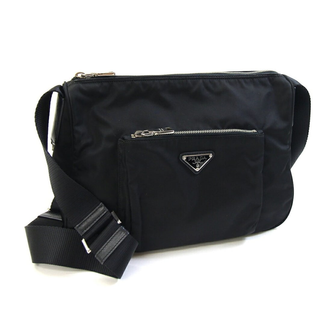 Prada Shoulder Bag BT0758 Black Nylon Leather Crossbody Women's PRADA: --- Catalog ---Category: SizeSize (HxWxD): 23.5cm x 30cm x 11.5cm / 9.25'' x 11.81'' x 4.52''Strap Length: 77cm - 130cm / 30.31'' - 51.18''Category: DesignType: Shoulder bagColor: BlackGender: WomenMa