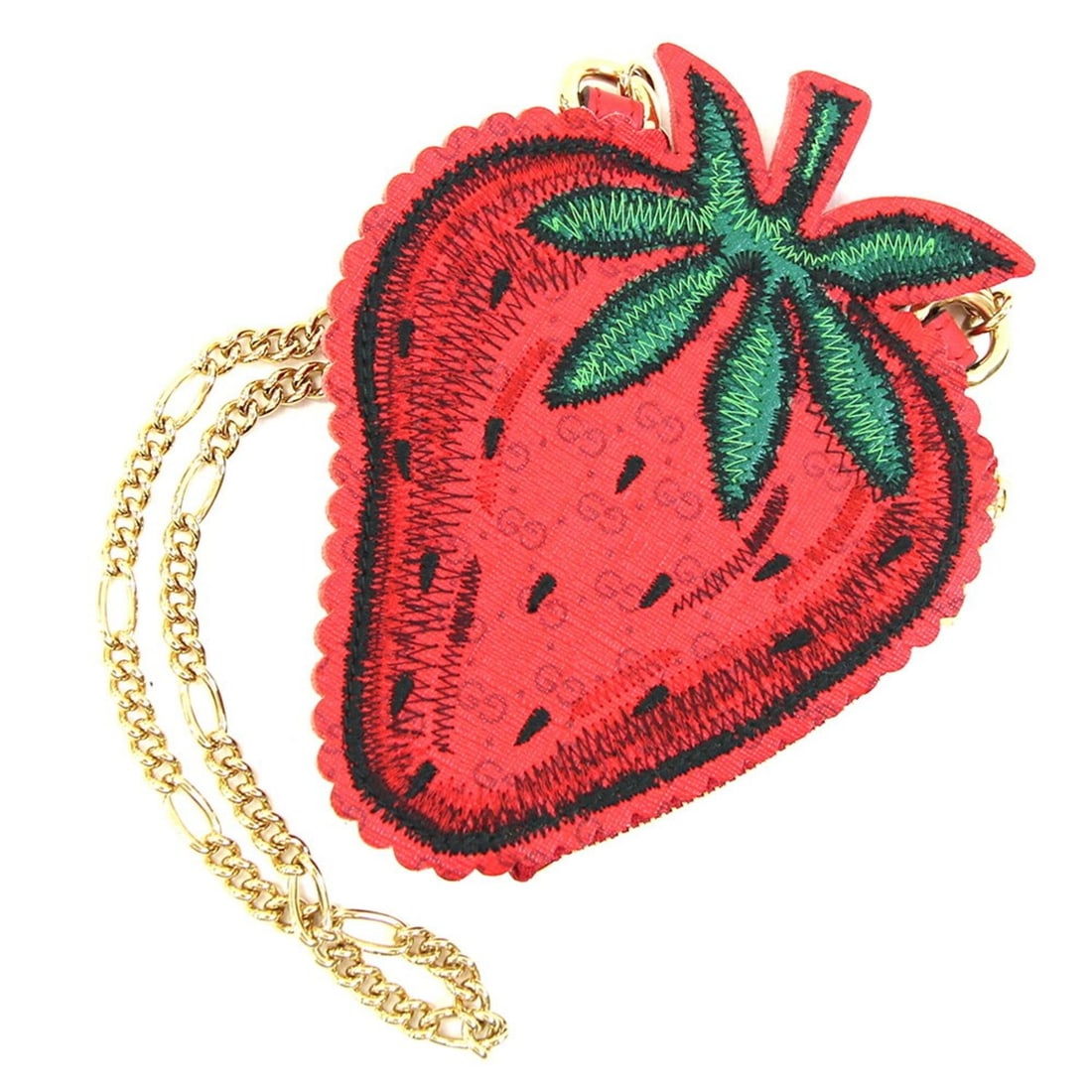 Gucci GG Supreme Pass Case 576495 Red Leather Wallet/Coin Purse Chain Shoulder Strawberry Women's: --- Catalog ---Category: SizeSize (HxWxD): 15cm x 11.5cm / 5.9'' x 4.52''Strap / Chain Length: 80cm / 31.49''Category: DesignType: Coin purse/coin caseColor: Red colorGender: WomenMaterial: PVC , Leat