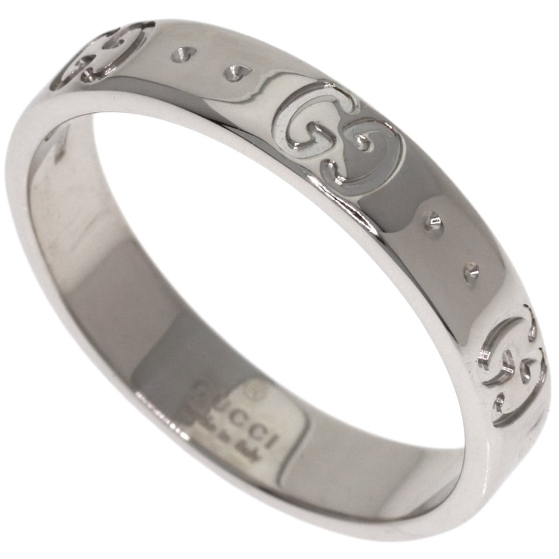 Gucci Icon #14 Ring - 18K White Gold Women's GUCCI: --- Catalog ---Category: SizeJP Size: 14US Size: 7Category: DesignType: Band ringColor: White goldGender: WomenMaterial: White gold (18K)Category: GeneralBrand: Gucci--- Item List ---Section: