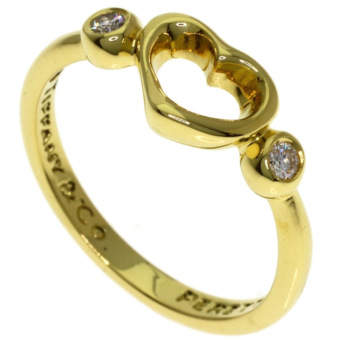 Tiffany & Co. Open Heart Diamond Ring, 18K Yellow Gold, Women's.: --- Catalog ---Category: SizeJP Size: 8.5US Size: 4.5Category: DesignType: Band ringColor: Yellow goldGender: WomenMaterial: Yellow gold (18K)Category: GeneralBrand: Tiffany--- Item List ---Section: