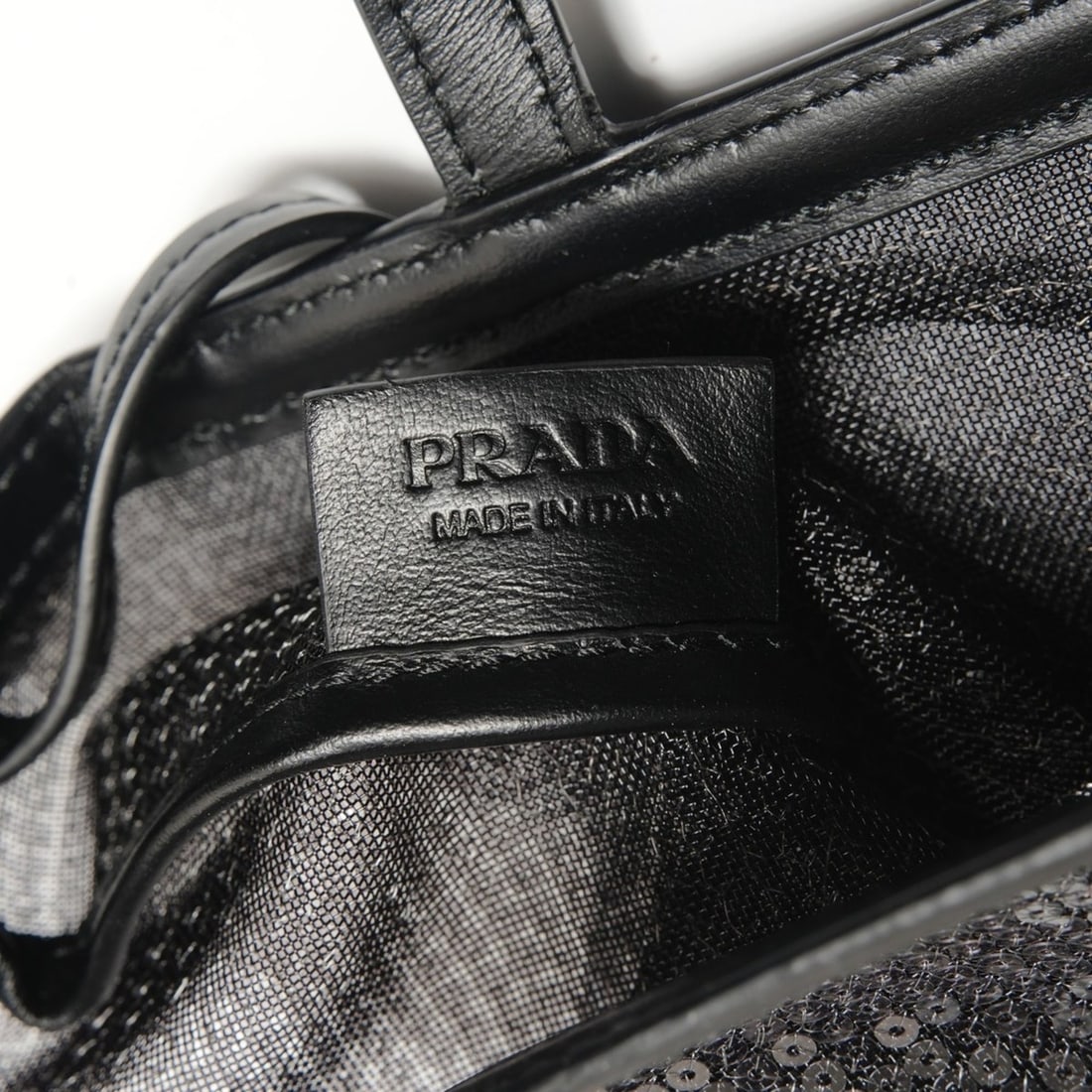 Prada sequin mesh handbag, black - 9