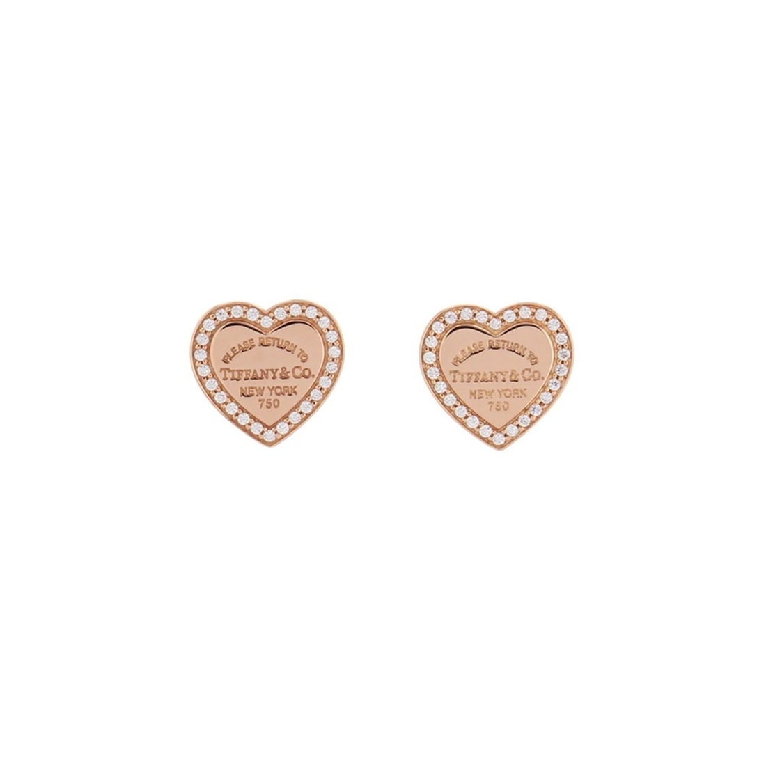 Tiffany & Co. Return to Heart Tag Stud Earrings with Diamonds in 18K Pink Gold.: --- Catalog ---Category: SizeSize (HxWxD): 9.80mm x 10.10mm / 0.39'' x 0.40''Category: DesignType: Stud earringsGender: WomenMaterial: Pink gold (18K)Category: GeneralBrand: Tiffany--- Item List ---Se
