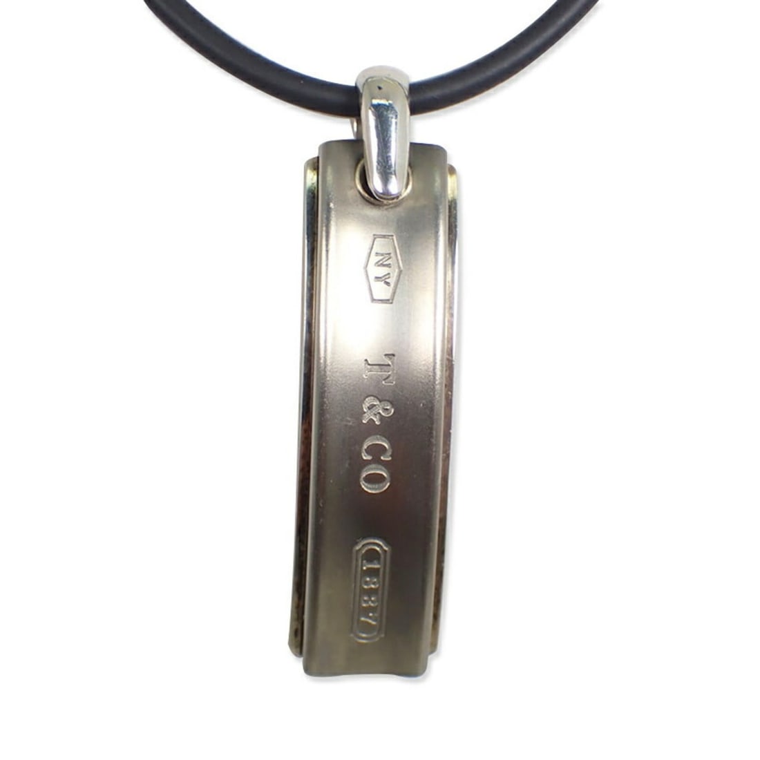 TIFFANY & Co. 925 1837 Bar Ti Pendant Necklace: --- Catalog ---Category: SizePendant Size: 41.8mm x 12mm / 1.64'' x 0.47''Neck Circumference: 52.5 cm / 20.66''Category: DesignGender: Women,MenMaterial: Sterling silver 925Necklace Type: Pendant neck