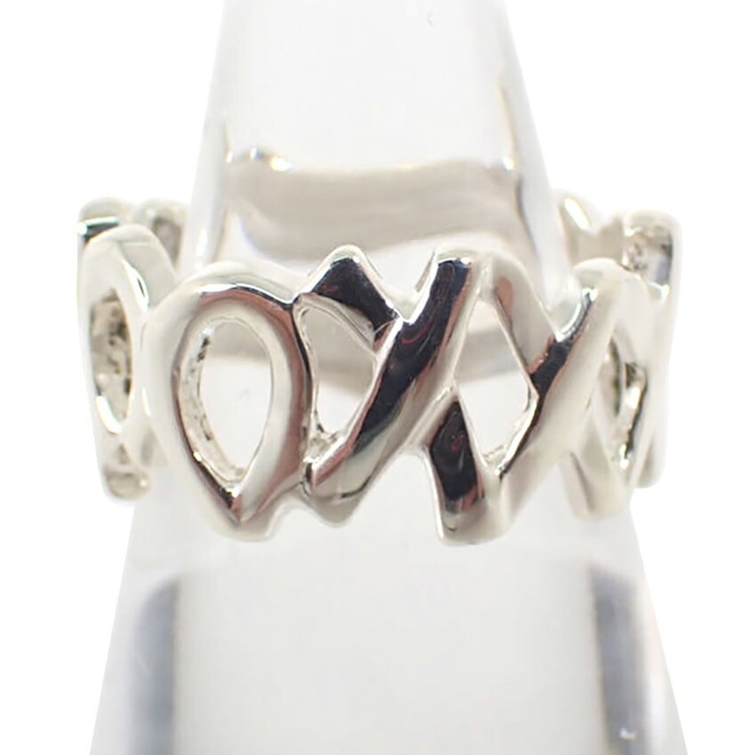 TIFFANY & Co. 925 750 Love Kiss Ring, Size 12.5: --- Catalog ---Category: SizeUS Size: 6.5Brand Size: 52Category: DesignType: Band ringGender: WomenMaterial: Sterling silver 925Category: GeneralBrand: Tiffany--- Item List ---Section: ConditionRankin