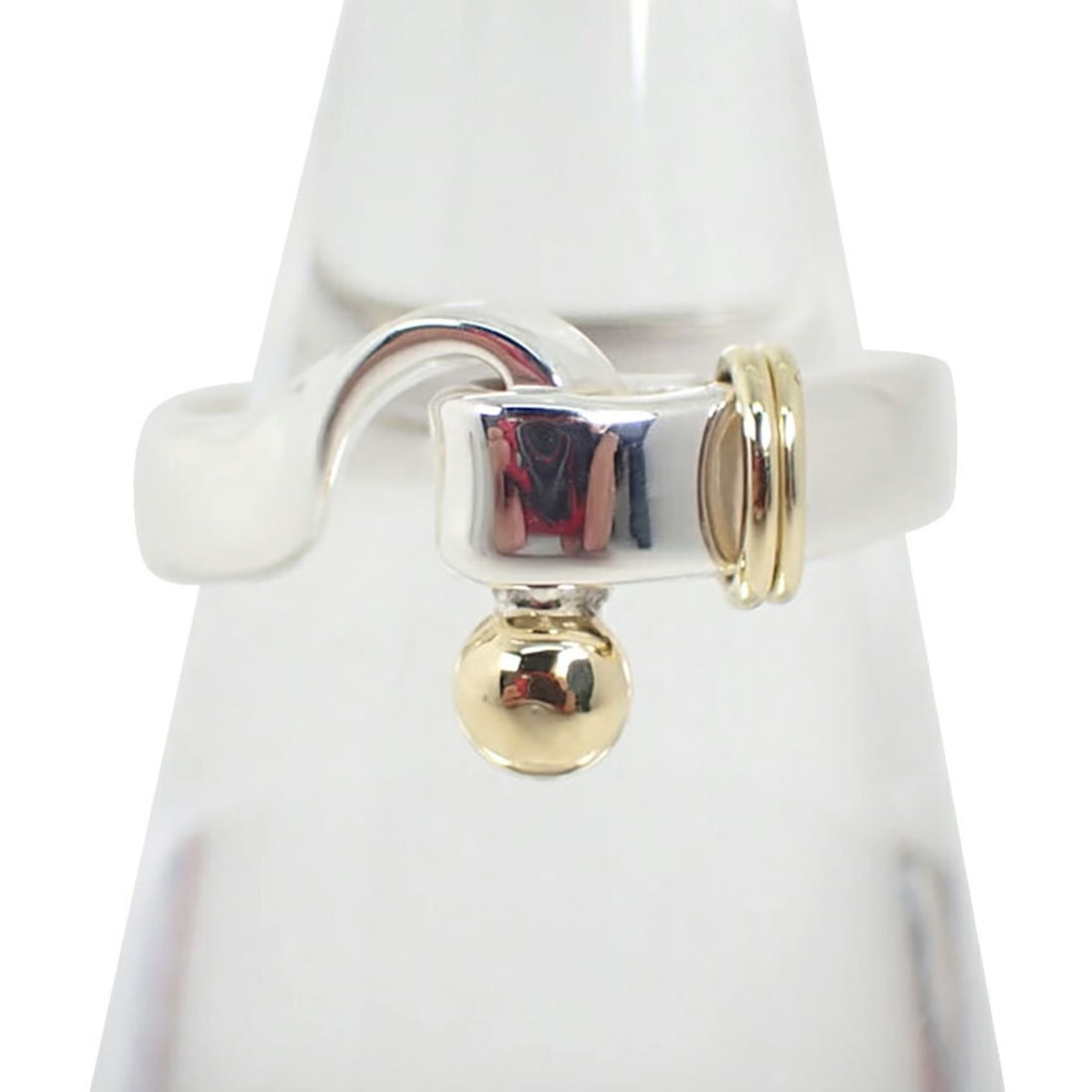 TIFFANY & Co. 925 750 Hook Eye Ring, Size 12: --- Catalog ---Category: SizeUS Size: 6.5Brand Size: 52Category: DesignType: Band ringGender: WomenMaterial: Sterling silver 925, Yellow gold (18K)Category: GeneralBrand: Tiffany--- Item List ---Secti