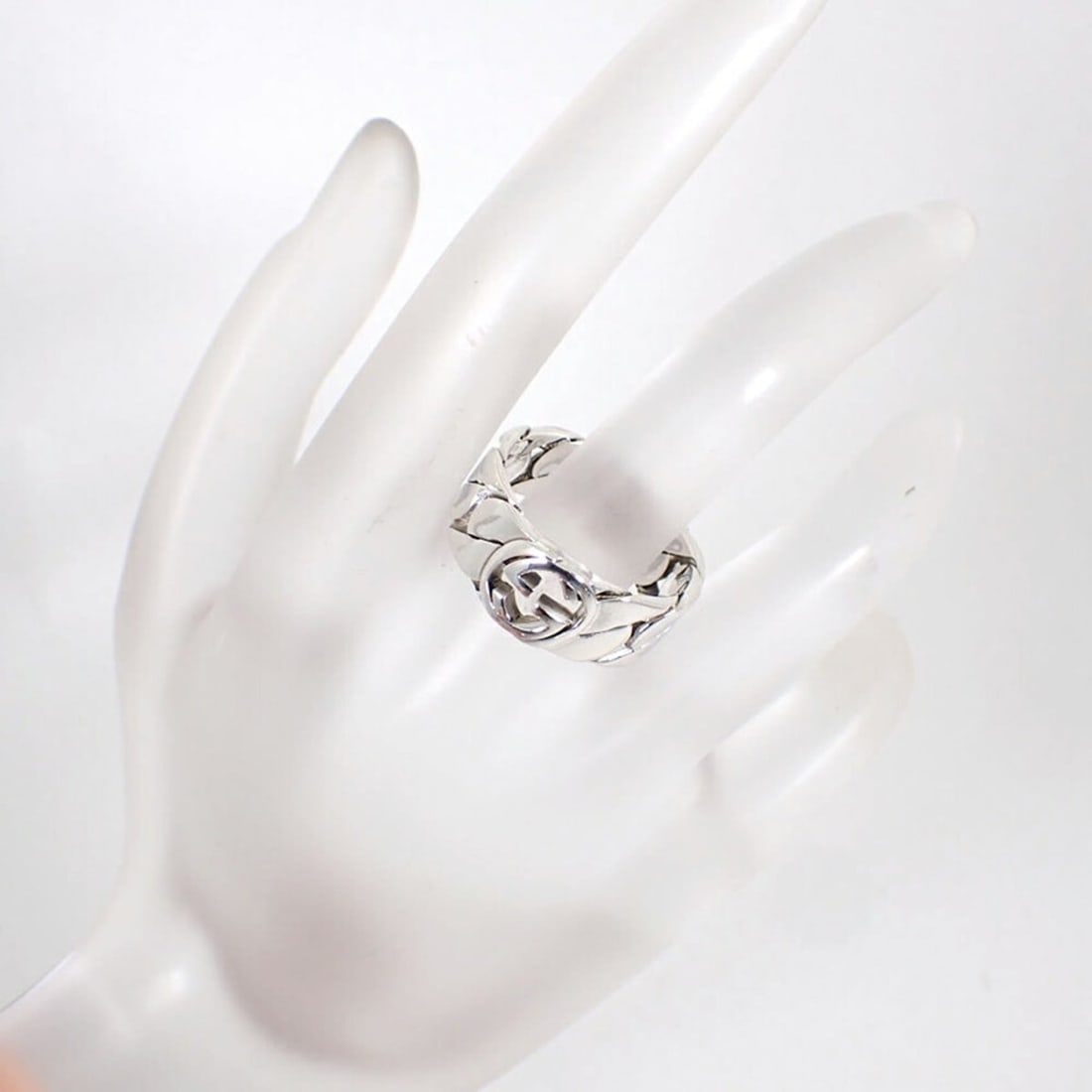 GUCCI 925 Interlocking G Ring, Size 17 - 5