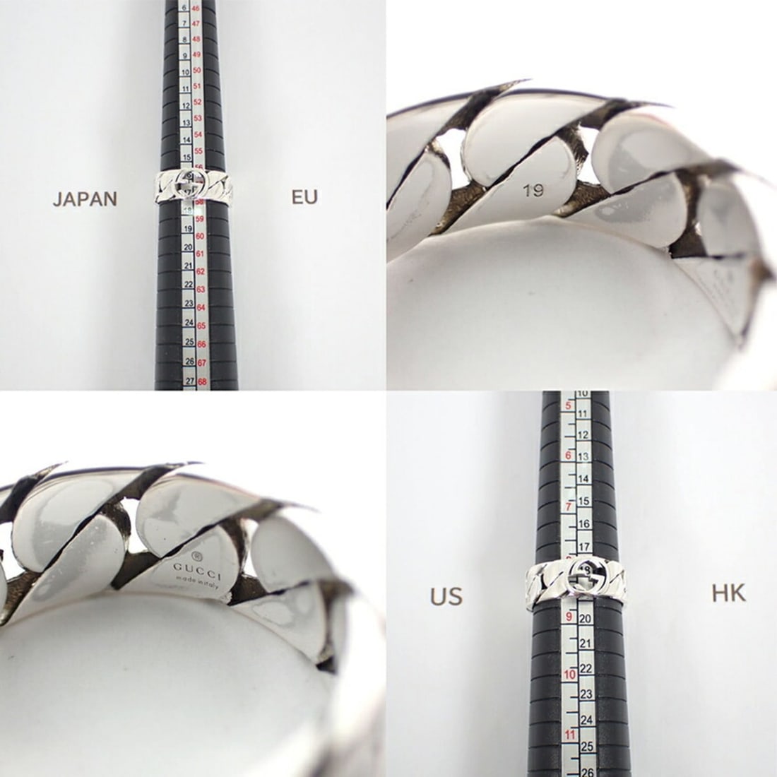 GUCCI 925 Interlocking G Ring, Size 17 - 7