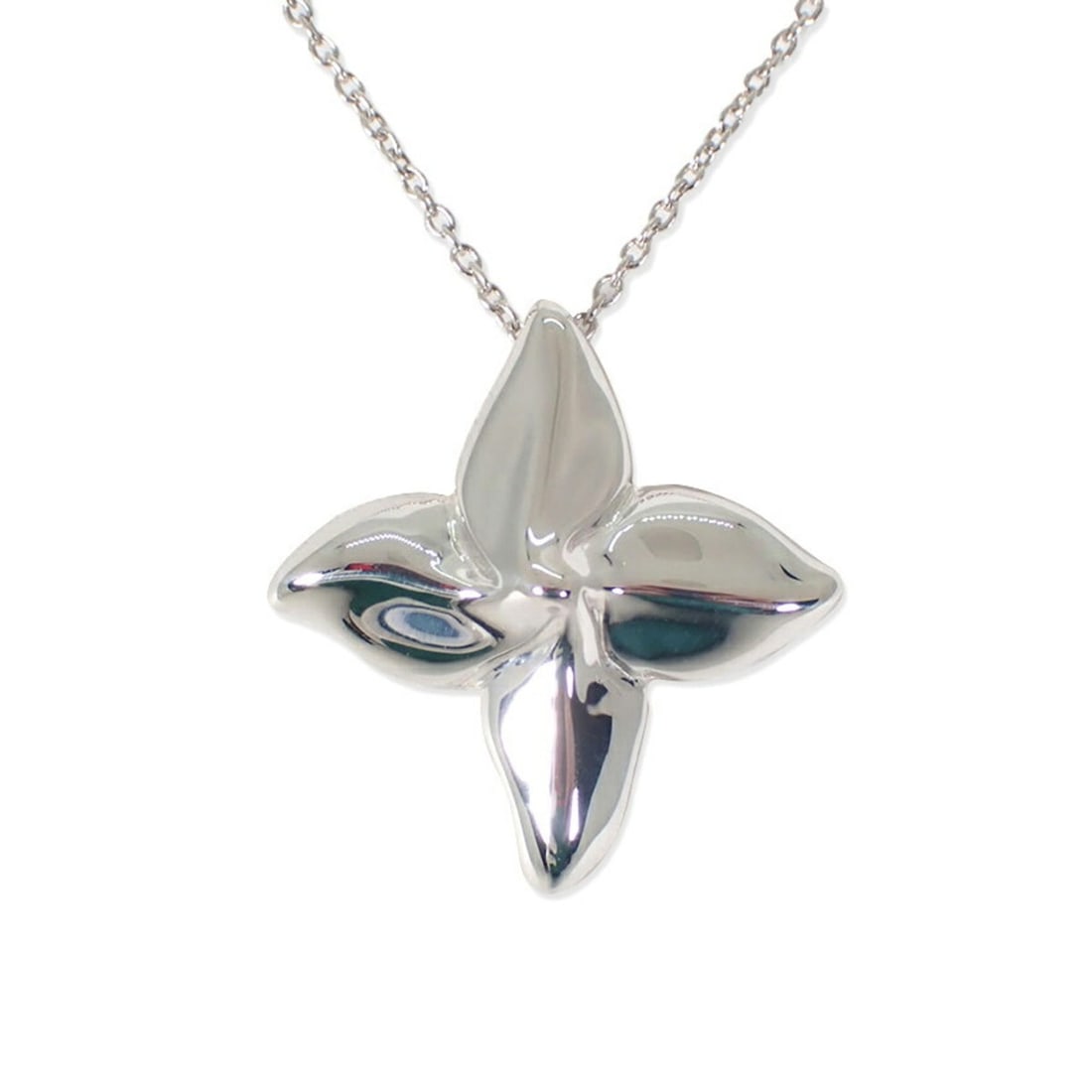 TIFFANY & Co. 925 Poinsettia Pendant Necklace: --- Catalog ---Category: SizePendant Size: 23.4mm x 22.5mm / 0.92'' x 0.88''Neck Circumference: 41 cm / 16.14''Category: DesignGender: WomenMaterial: Sterling silver 925Necklace Type: Pendant