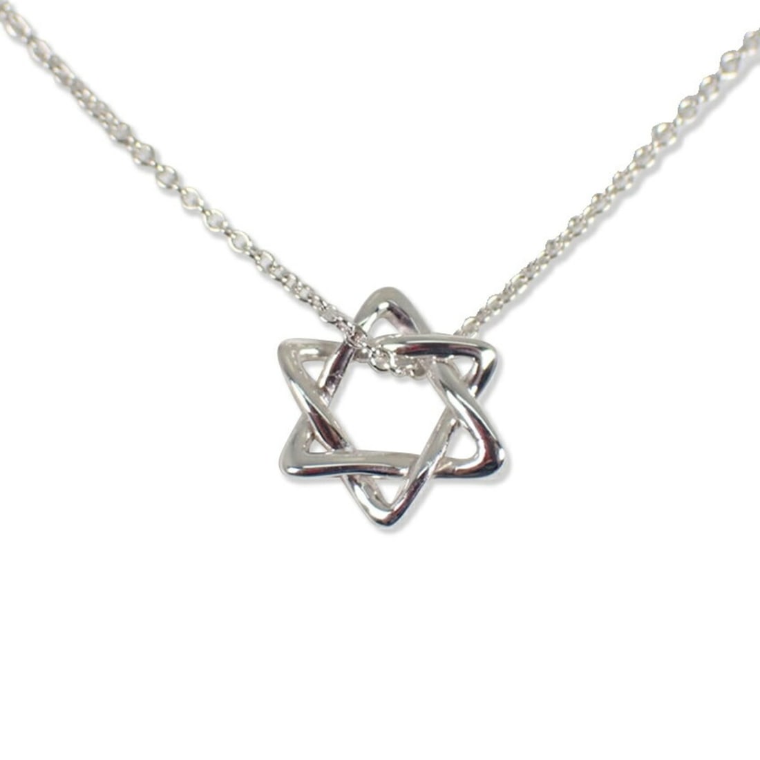 TIFFANY & Co. 925 Star of David Pendant Necklace: --- Catalog ---Category: SizePendant Size: 12.3mm x 10.8mm / 0.48'' x 0.42''Neck Circumference: 44 cm / 17.32''Category: DesignGender: WomenMaterial: Sterling silver 925Necklace Type: Pendant