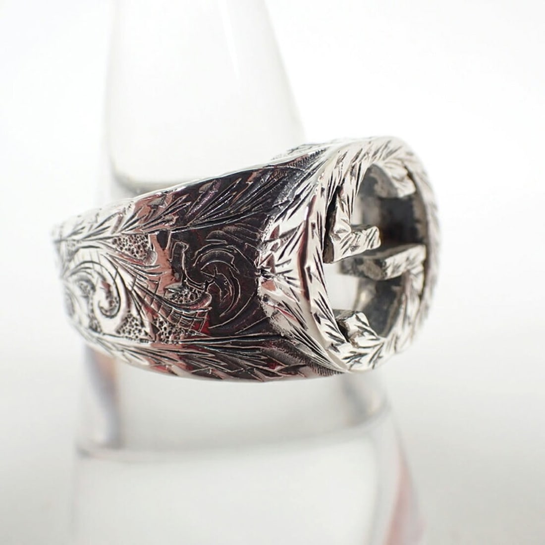 GUCCI 925 Interlocking G Arabesque Ring, Size 20 - 3