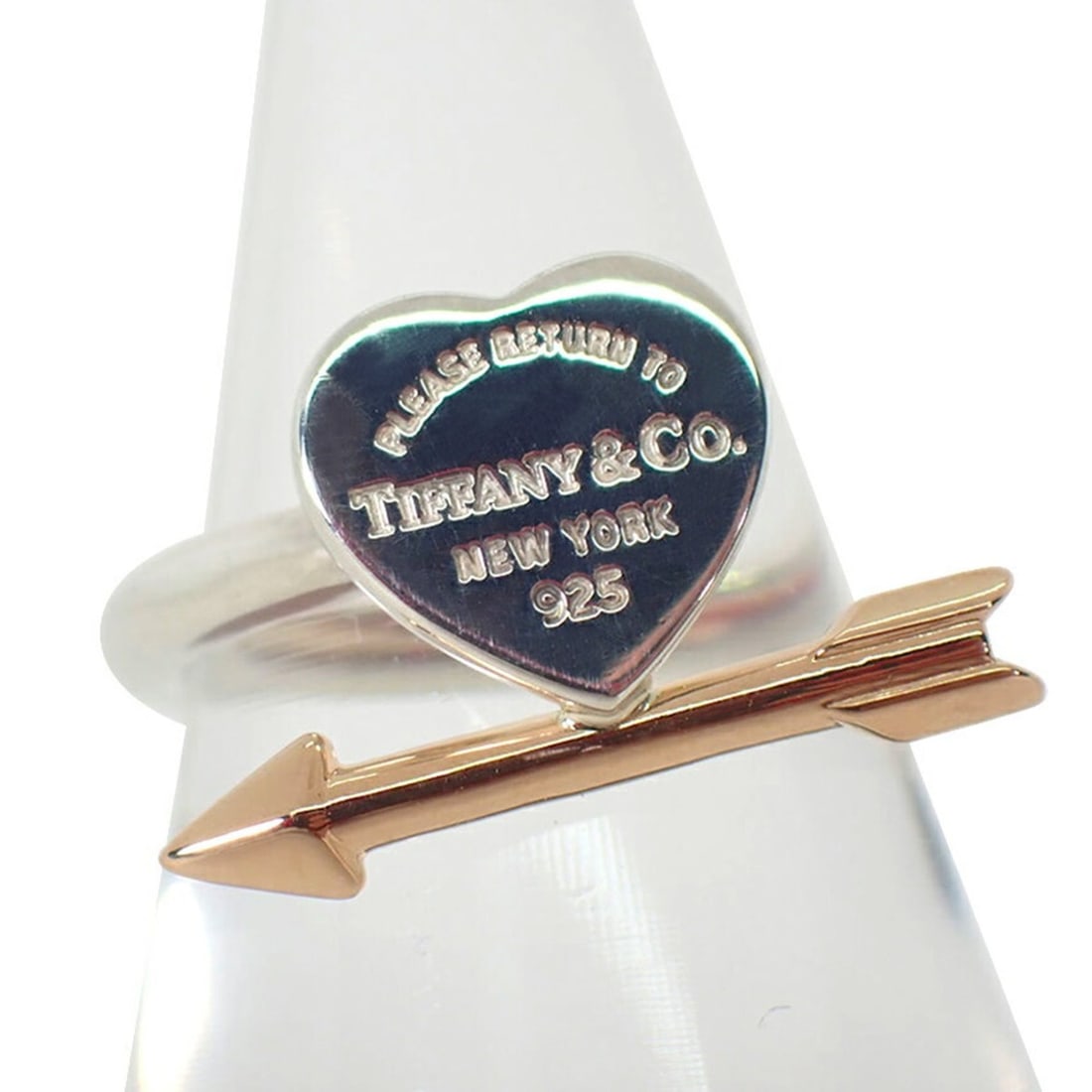 TIFFANY & Co. 925 750PG Love Struck Ring, Size 10: --- Catalog ---Category: SizeUS Size: 5.5Brand Size: 50Category: DesignType: Band ringGender: WomenMaterial: Pink gold (18K), Sterling silver 925Category: GeneralBrand: Tiffany--- Item List ---Section