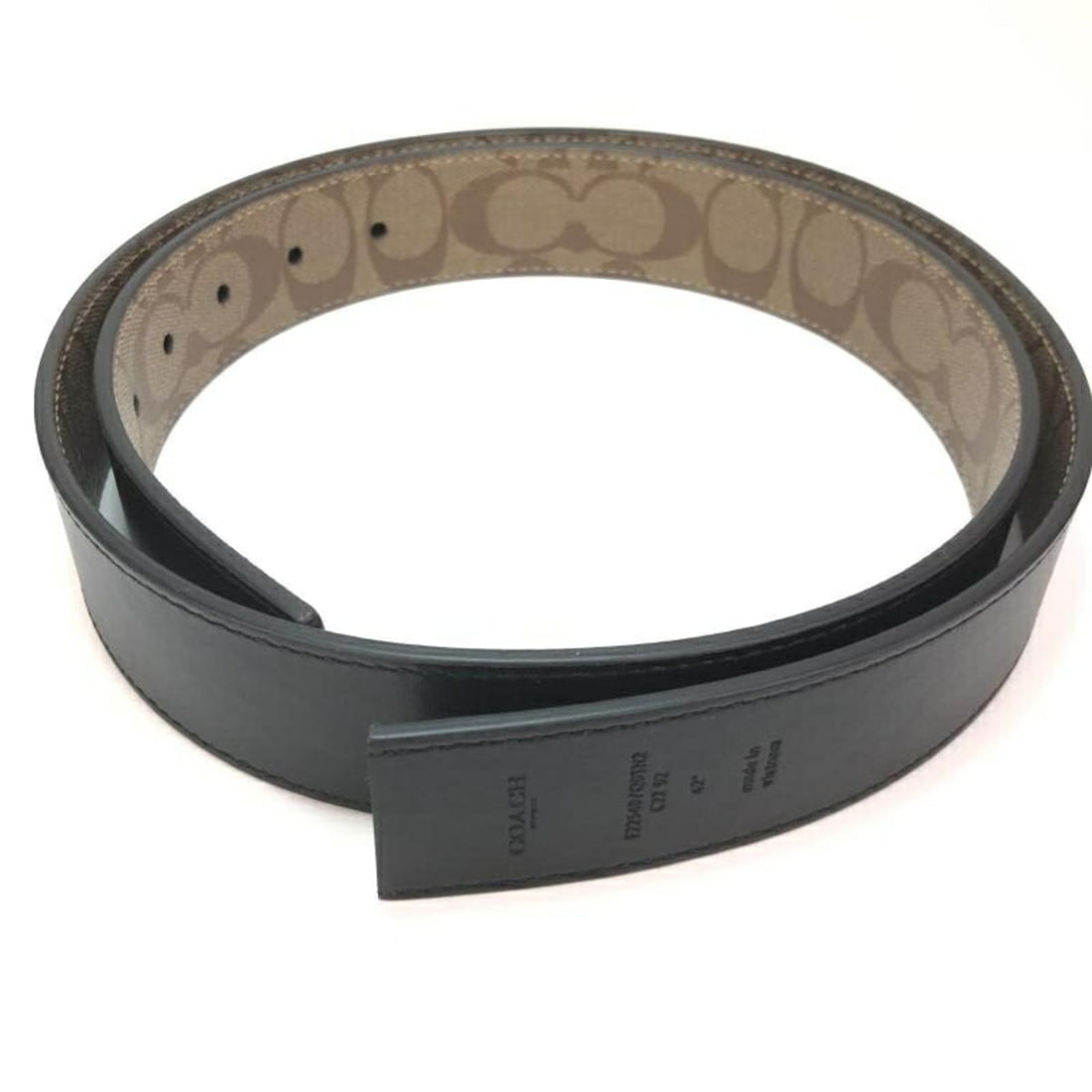 COACH Harness Plaque Reversible Belt in Signature Canvas Brown F22540 Coach (1 of 14)