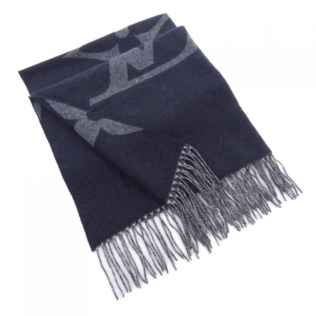 Louis Vuitton Monogram Giant M77950 Scarf: --- Catalog ---Category: SizeSize (LxW): 1.66m x 71.5cm / 65.35'' x 28.14''Category: DesignType: StoleColor: NavyGender: MenMaterial: Cashmere Category: GeneralMPN: M77950Brand: Louis Vuitton--- Item 